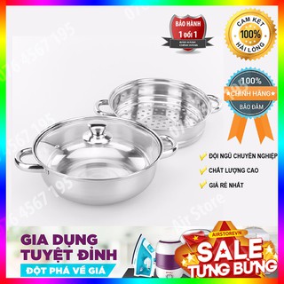NỒI HẤP XỬNG 2 TẦNG INOX MẶT KÍNH HOMEGREEN LOẠI TỐT - HÀNG CAO CẤP