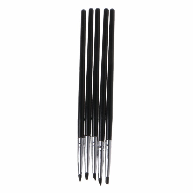 Set bút silicon 5 kiểu đầu định màu dụng cụ tô màu điêu khắc resin đất sét mềm keo dán epoxy