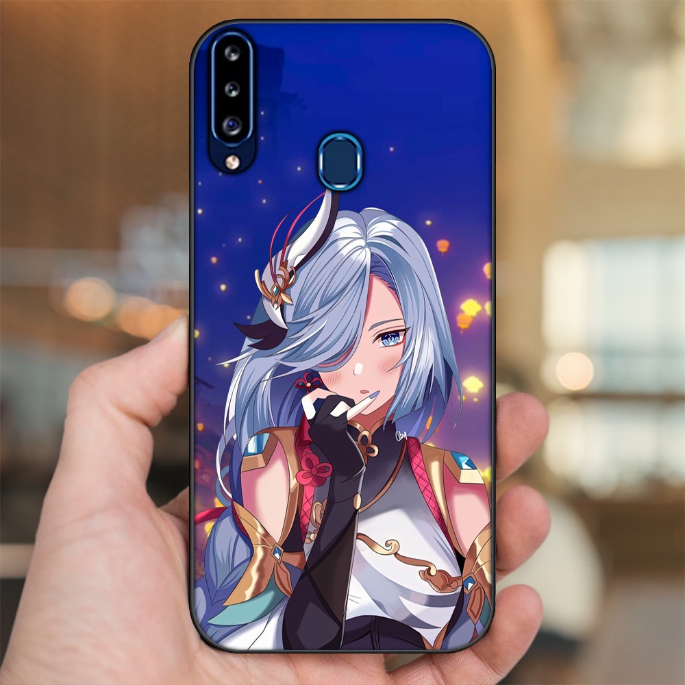 Ốp lưng Samsung A20S viền đen in hình Shenhe Genshin Impact
