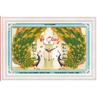 Tranh thêu chữ thập vợ chồng 88890 (KT: 90 x 56)