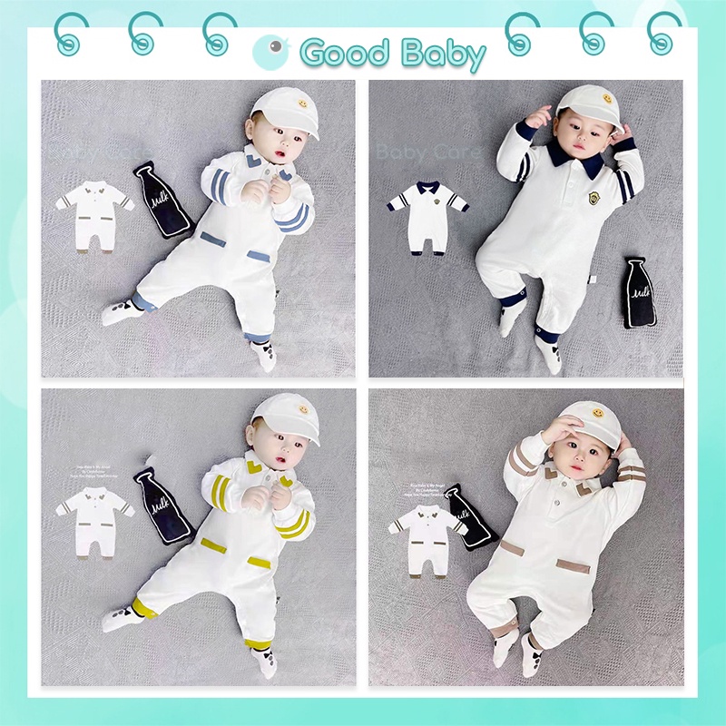 Bộ body dài tay Bộ đồ liền thân Bodysuit cho bé trai bé gái 0-12T quần áo trẻ em sơ sinh vải Cotton mềm kiểu dáng trơn