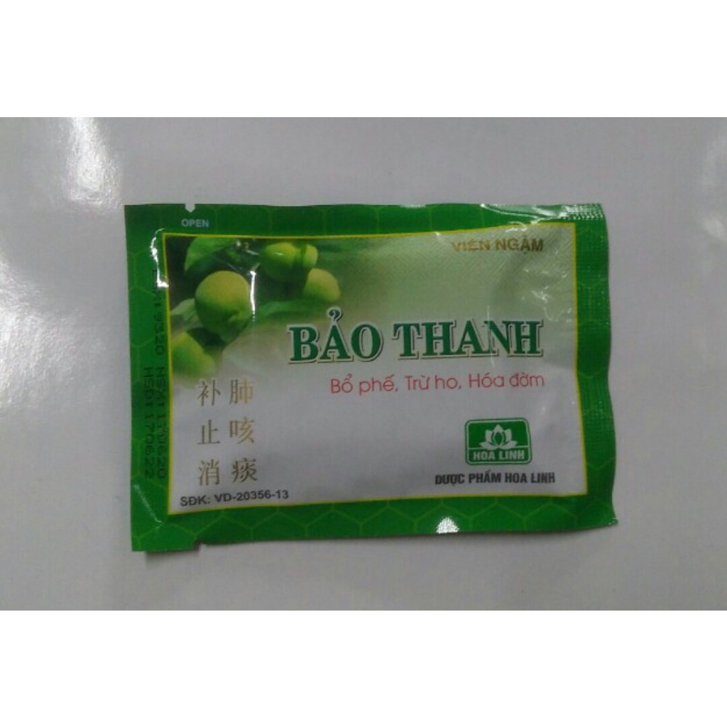 Kẹo ngậm bảo thanh có đường vĩ 5 viên
