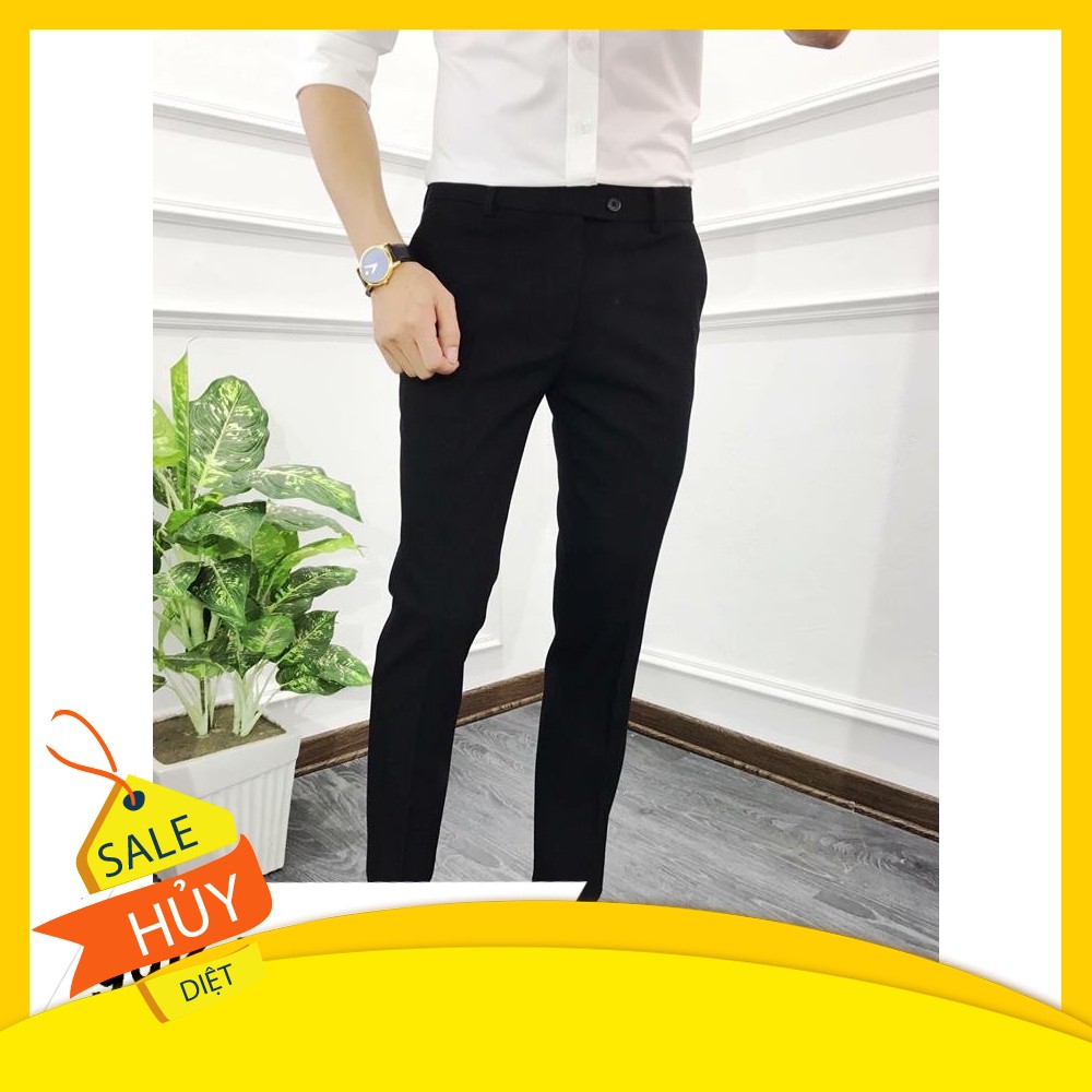  Quần âu nam đen ống côn, vải không nhăn không xù | BigBuy360 - bigbuy360.vn