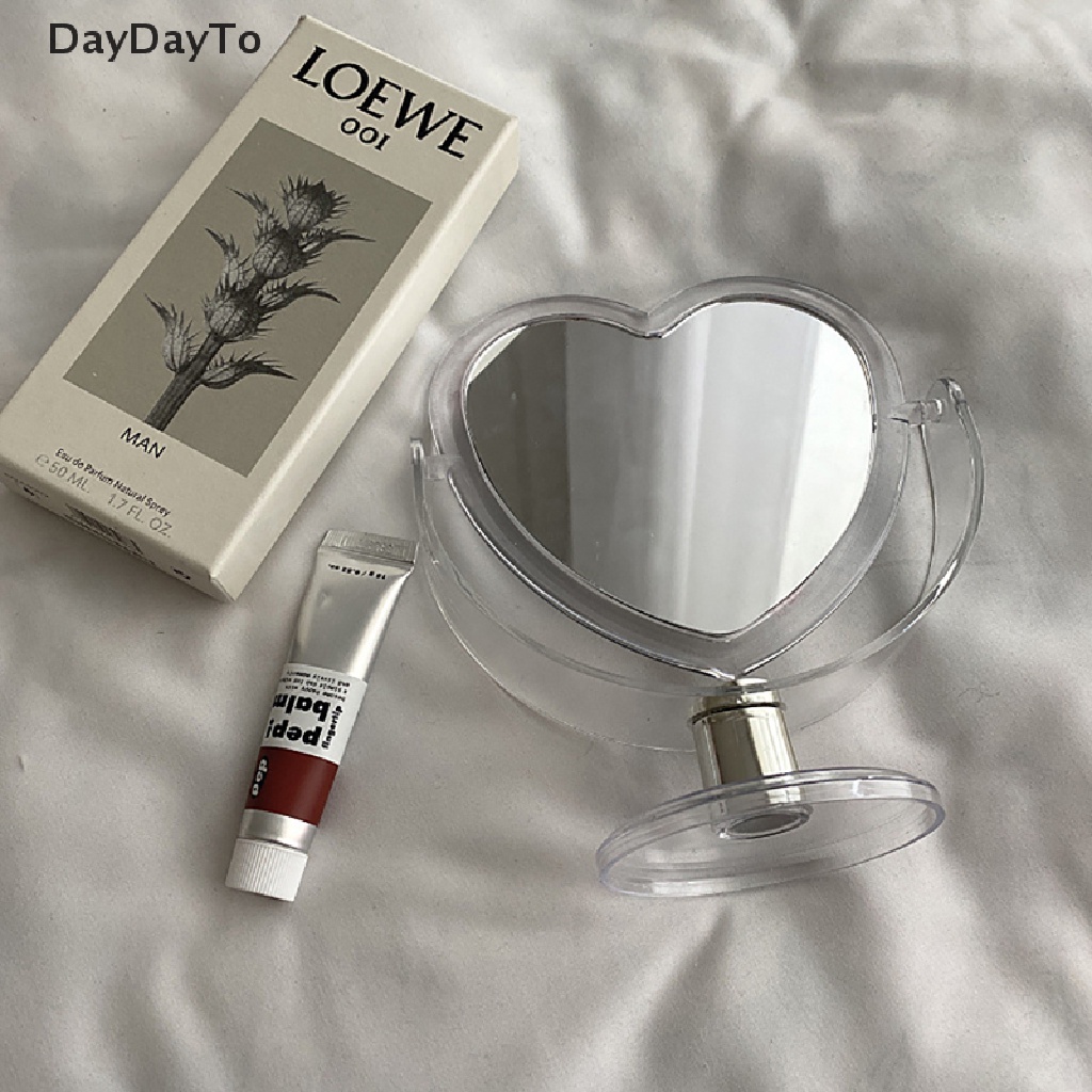 [Hàng mới về] Gương trang điểm hình trái tim bằng acrylic trong suốt hai mặt