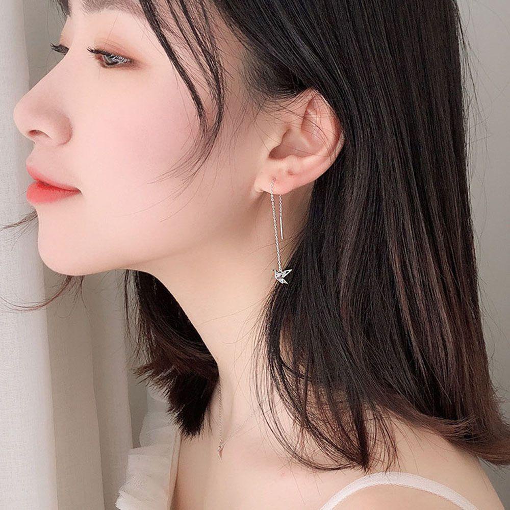 Bông Tai Dáng Dài Phối Tua Rua Thời Trang Hàn Quốc Cho Nữ