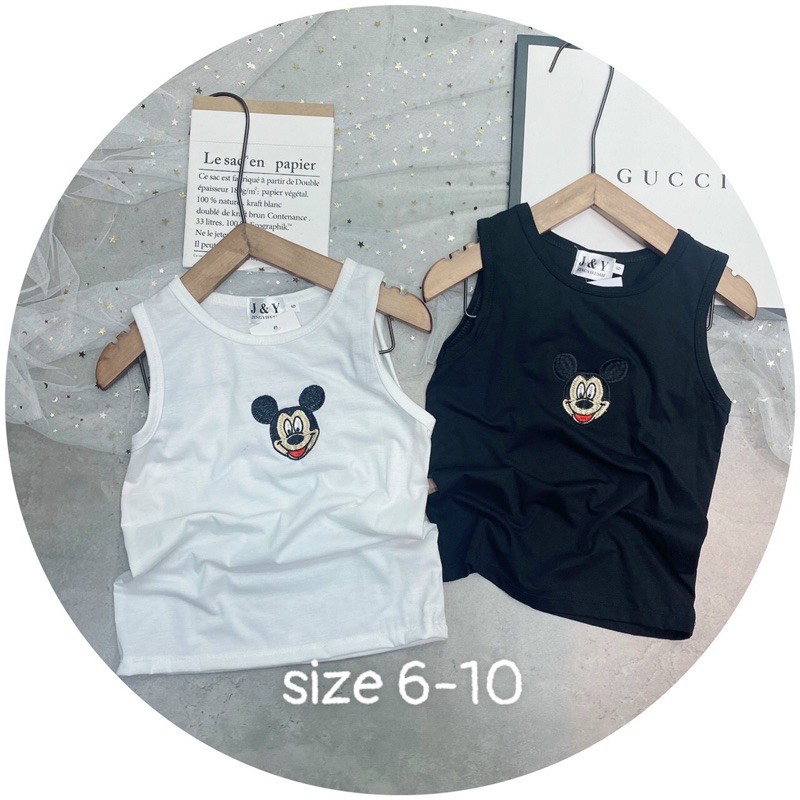 Áo ba lỗ thêu mickey cho bé