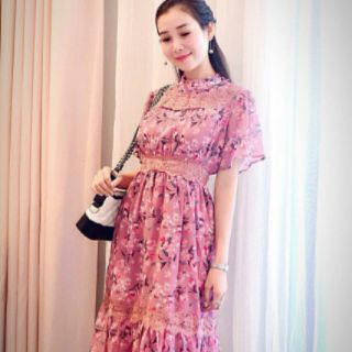 ĐẦM XÒE HOA PHỐI REN CỔ BÈO