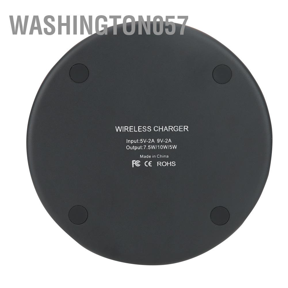 Washington057 10W Ultra thin Round Wireless Intelligent Fast Charger Transmitter Charging Pad