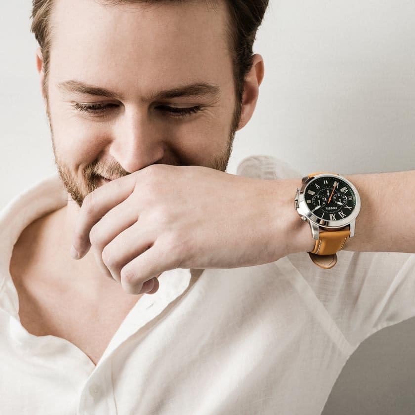 Đồng hồ nam Fossil dây nâu, 6 kim FS4918