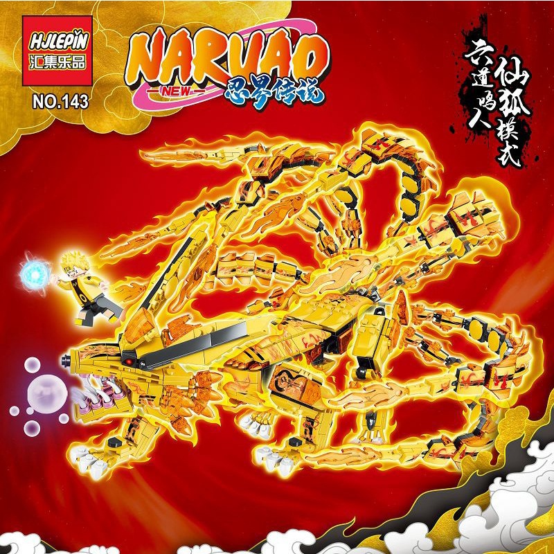 Naruto Chín Đuôi Cáo Lego Naruto Naruto Uzumaki Sasuke Minifigure Hoàn thành Lắp ráp hoàn chỉnh Khối xây dựng mới của bê