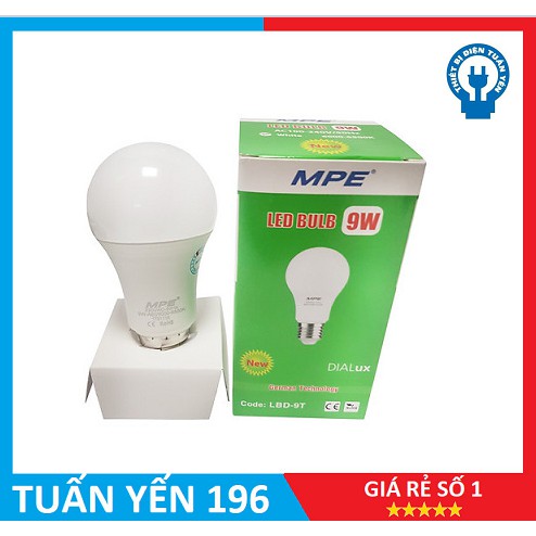 Bóng đèn LED Bulb  MPE - Ánh sáng trắng/vàng -  3w, 5w, 7w, 9w, 12, 15w cao cấp MPE ( tiêu chuẩn châu âu) | BigBuy360 - bigbuy360.vn