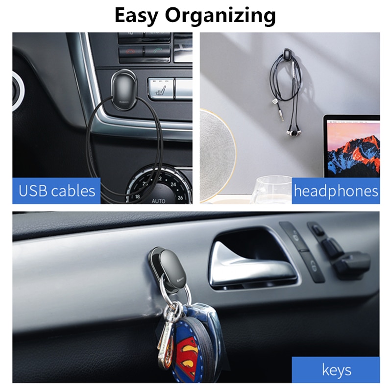 BASEUS 4 Móc Treo Dây Cáp Tiện Lợi Cho Xe Hơi