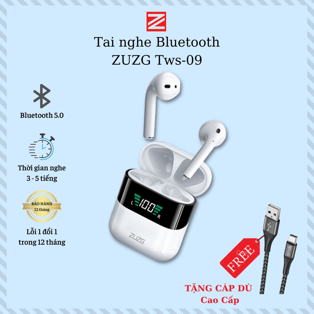 Tai nghe không dây Bluetooth chính hãng ZUZG 9 Tai nghe cao cấp