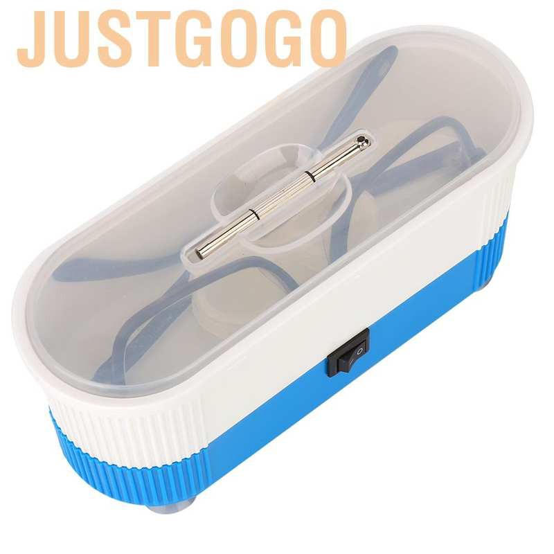 Justgogo Portable Ultrasonic Cleansing Machine Optical Glasses Contact Lens Cleaner 40kHz