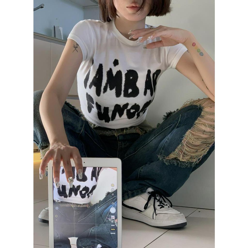 Áo Thun Ngắn Tay In Họa Tiết Thời Trang Cho Nữ