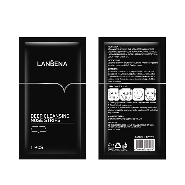 Lẻ Miếng Dán Lột Mụn Đầu Đen Vùng Mũi Lanbena Deep Cleansing Nose Strips