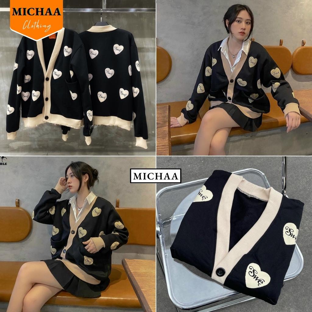 Áo Khoác Nỉ Cardigan SWE Ulzzang Unisex Form Rộng Hình In Đẹp Chất Nỉ Bông - MICHAA
