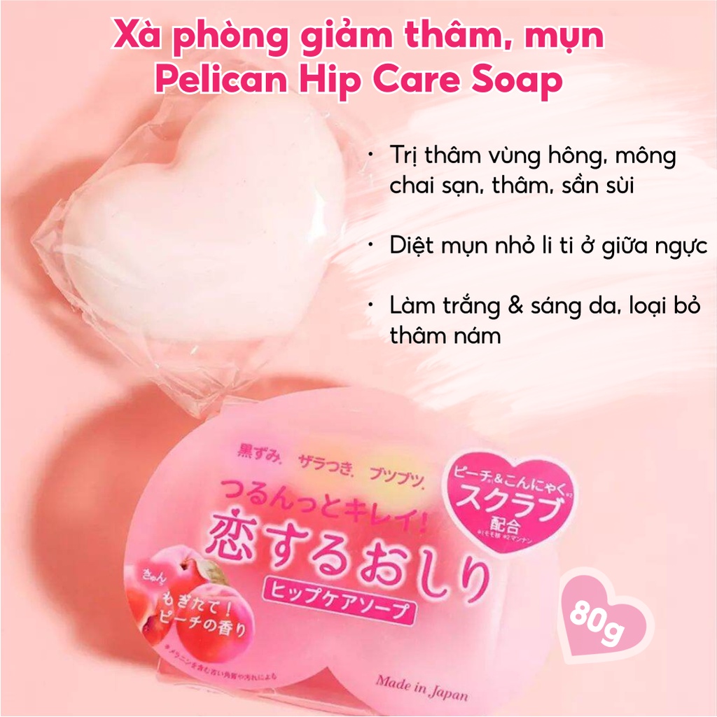 Xà Phòng Giảm Thâm Mông Và Làm Sạch Cơ Thể Pelican Hip Care Soap 80g