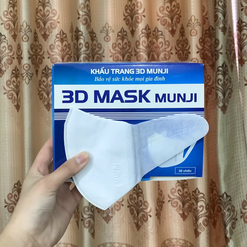 1 Thùng Khẩu trang 3D Mask Masuji (8 Hộp), 3D Mask Munji ôm sát mặt