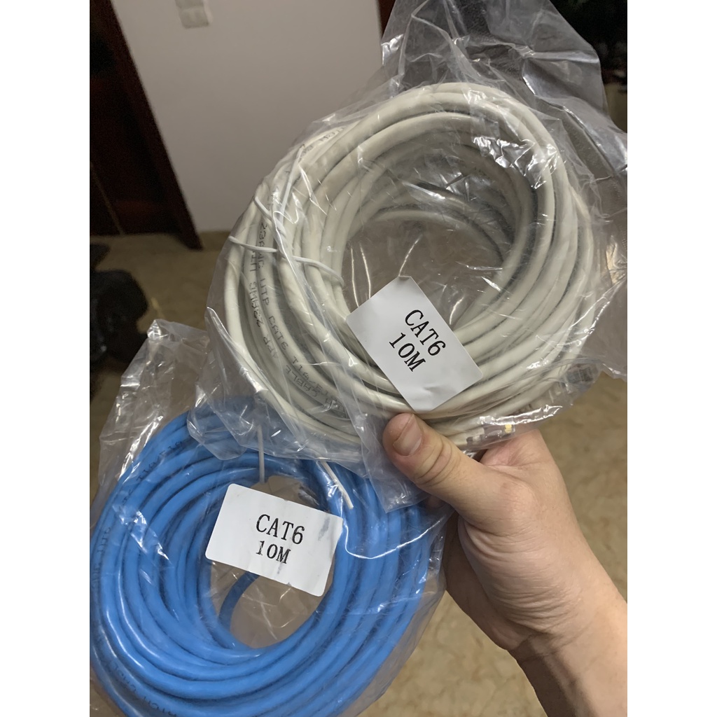 Dây mạng CAT 6 6E bấm sẵn dài 3m 5m 10m 15m 20m 25m 30m 35m - Dây cáp mạng lan internet xịn tốc độ cao , ngoài trời