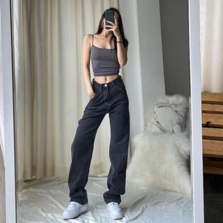 QUẦN JEAN NỮ ỐNG SUÔNG DÀI QUẢNG CHÂU CHẤT ĐẸP MÀU ĐEN 🥇 '