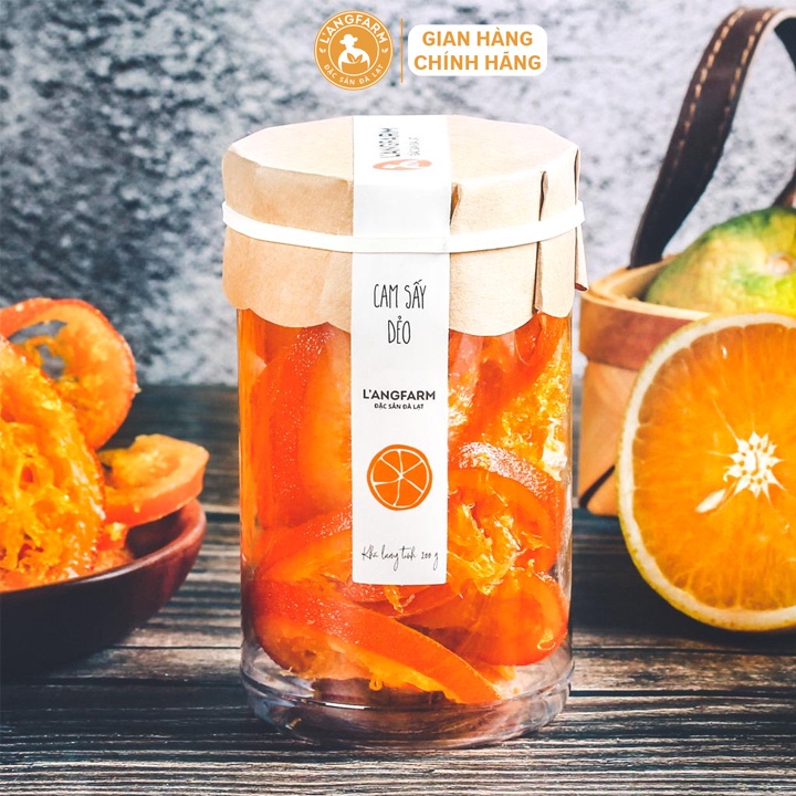 Cam sấy dẻo L'angfarm, 225g bịch mẫu kraft 1 mặt trong, 200g hũ Tobita