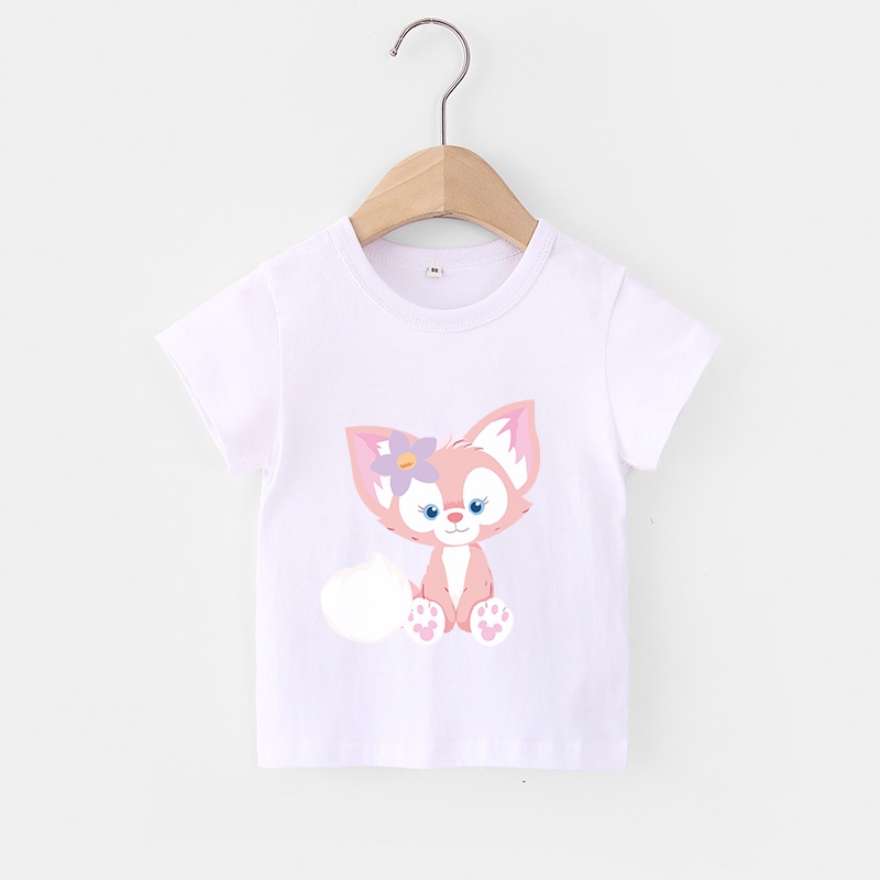 Áo thun cotton mềm mại in họa tiết động vật hoạt hình thời trang cho bé