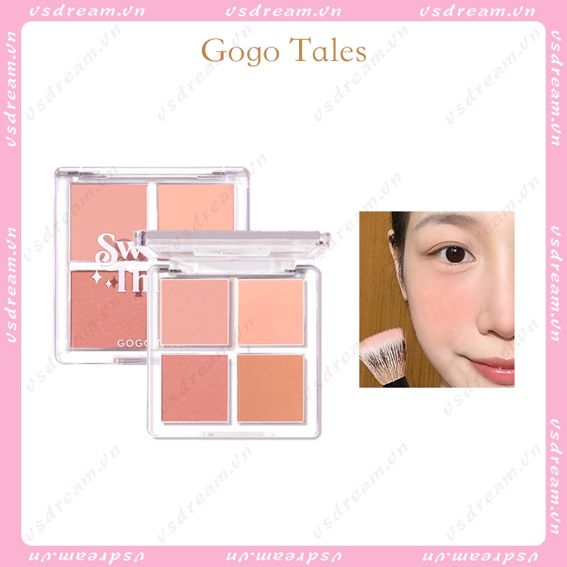 Phấn Má Hồng gogotales Bốn Màu Trang Điểm Tự Nhiên Cho Nữ