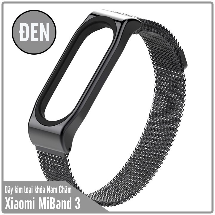 Dây thay thế Xiaomi MiBand 3 / 4 kim loại nhiễn khóa nam châm