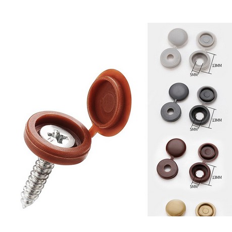 Set bộ 10 Nắp Nhựa bake Vít Bảo Vệ nút che đậy chụp đầu Ốc bu long Nội Thất vách cửa tapi Xe Hơi ô tô 5mm 5 ly màu đen