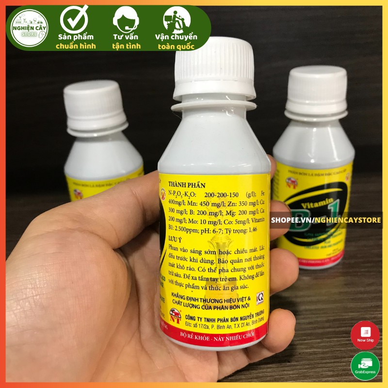 Phân bón lá siêu đậm đặc Vitamin B1 HVP kích rễ, ra hoa, chuyên dùng cho cây và hoa cảnh 100ml