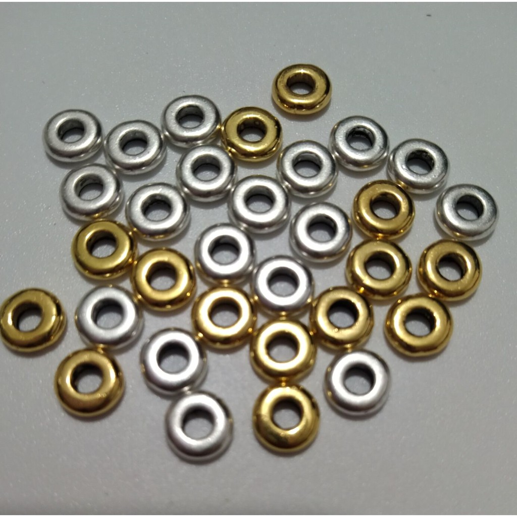 Set 30 hạt kim loại 3x6mm dùng làm trang sức thủ công