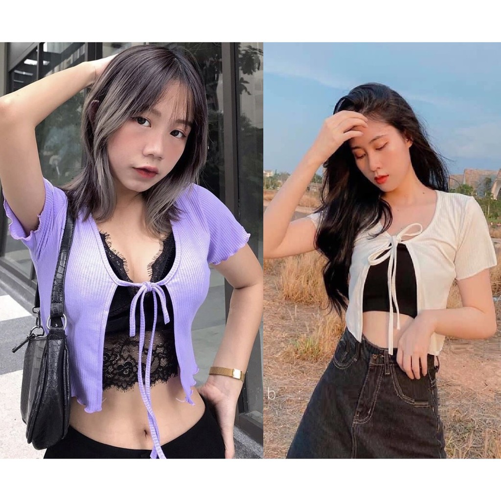 [HÌNH THẬT] ÁO CROPTOP THUN NGẮN - ÁO KIỂU CRT ULZANG NGẮN TAY CỔ RỘNG KHOÁC NHẸ HỞ NGỰC TRƠN BASIC 164