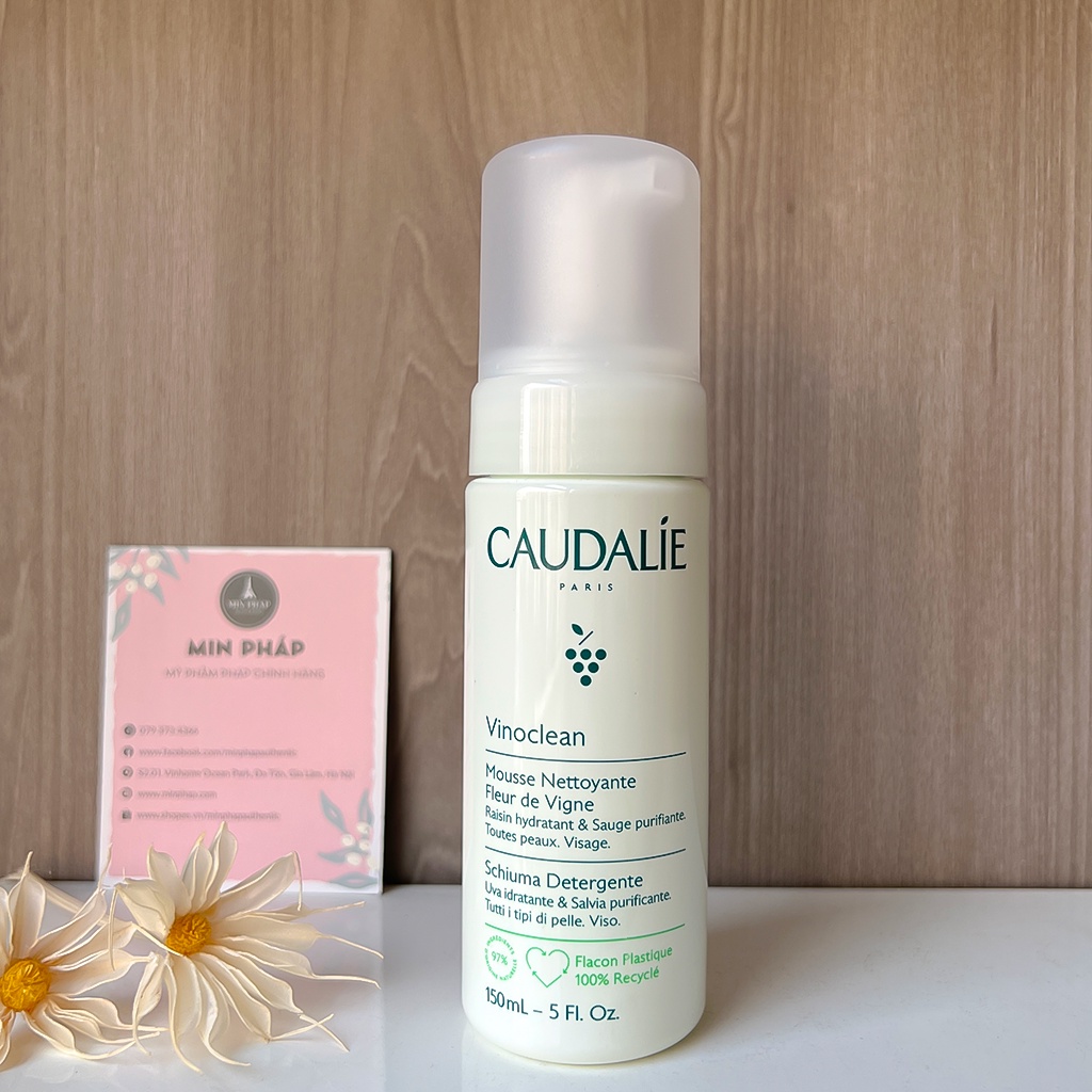Sữa rửa mặt Caudalie Vinoclean Instant Foaming Cleanser tạo bọt cho mọi loại da 150ml