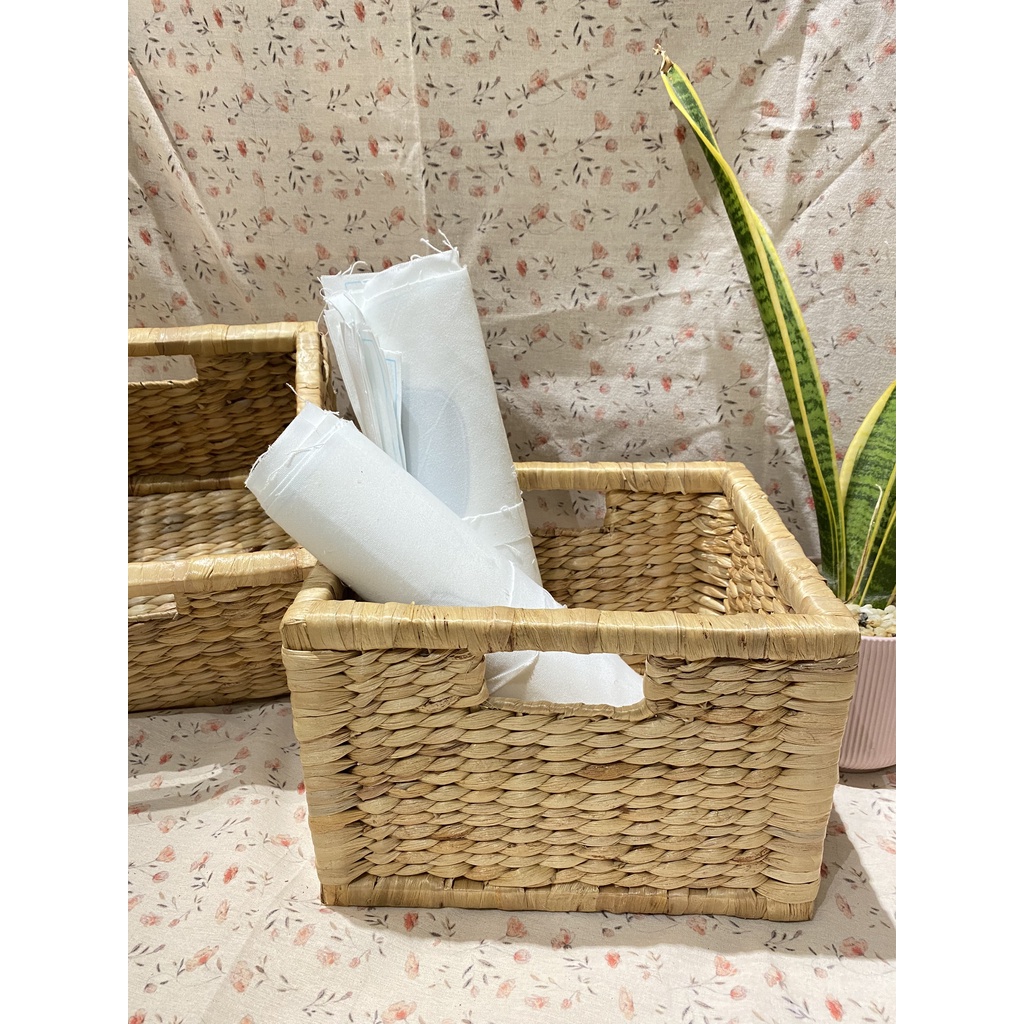 Giỏ vuông đựng đồ đa năng, trang trí phòng ngủ , giỏ lục bình đẹp giá rẻ, sọt đựng quần áo