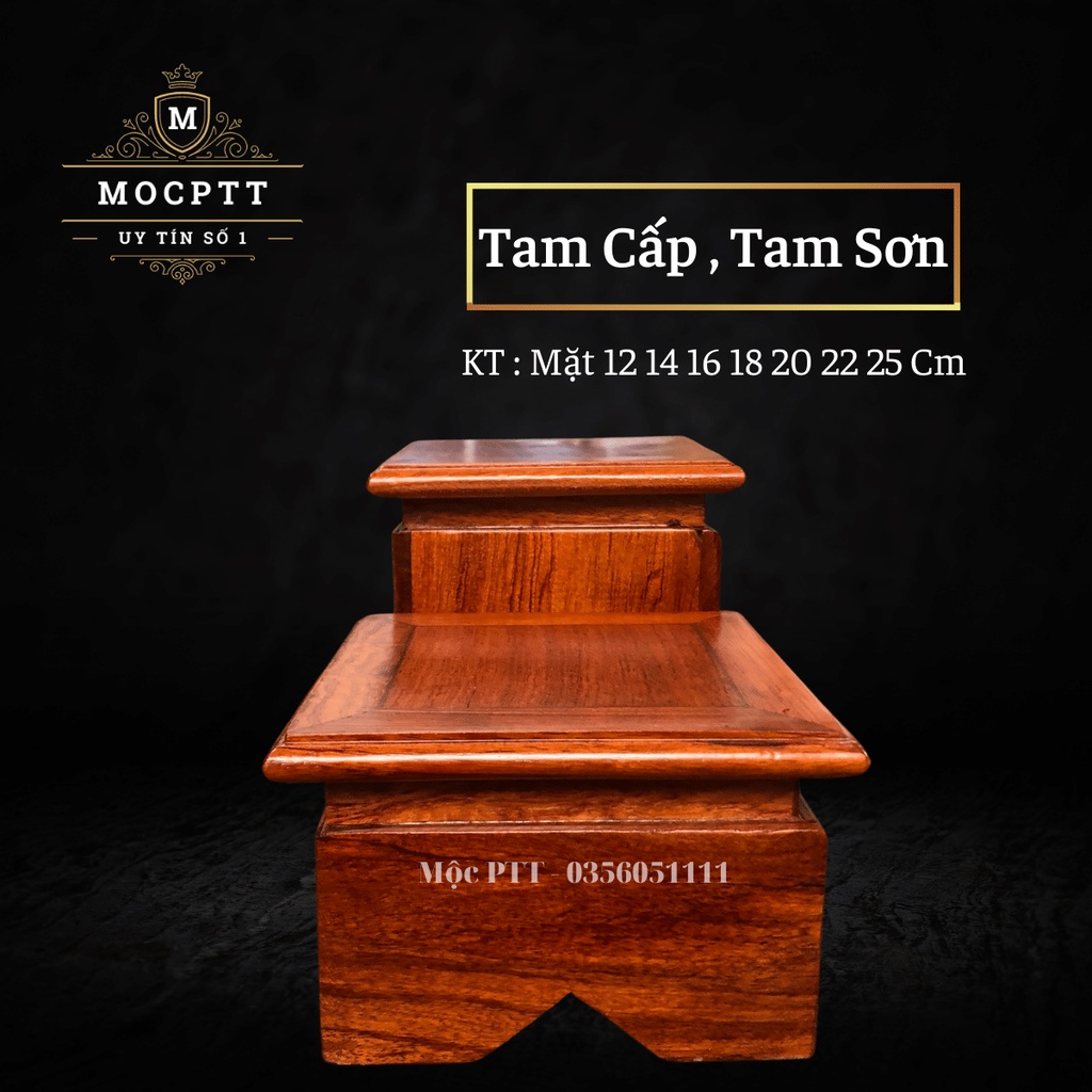 Tam Cấp Kê Bát Hương,Đồ Thờ Cúng Gỗ Hương mặt từ 14 đến 25 cm