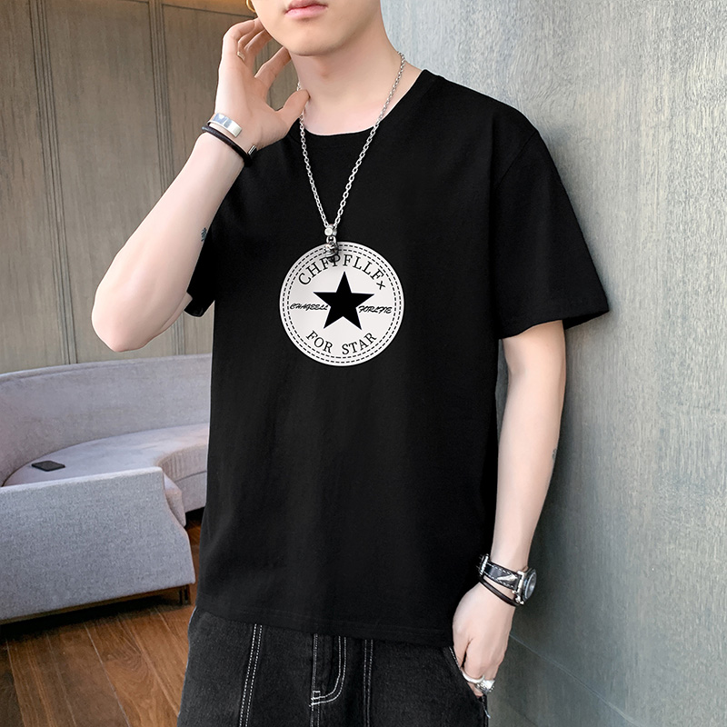Áo Thun Ngắn Tay Cổ Tròn In Họa Tiết Cá Tính Size M-4XL Cho Nam