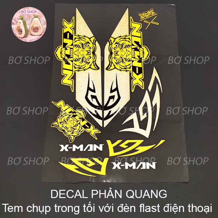 Tem xe điện Xmen mẫu Tiger siêu đẹp Tem Candy - Tem Phản Quang - Tem 3 lớp cao cấp chống phai màu