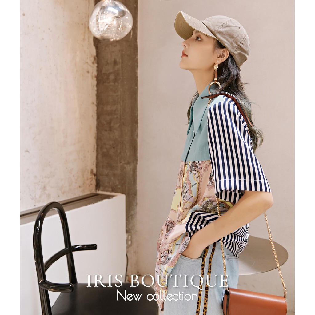 「Hàng sẵn」 Iris Boutique IS062 Travel world -Áo sơ mi