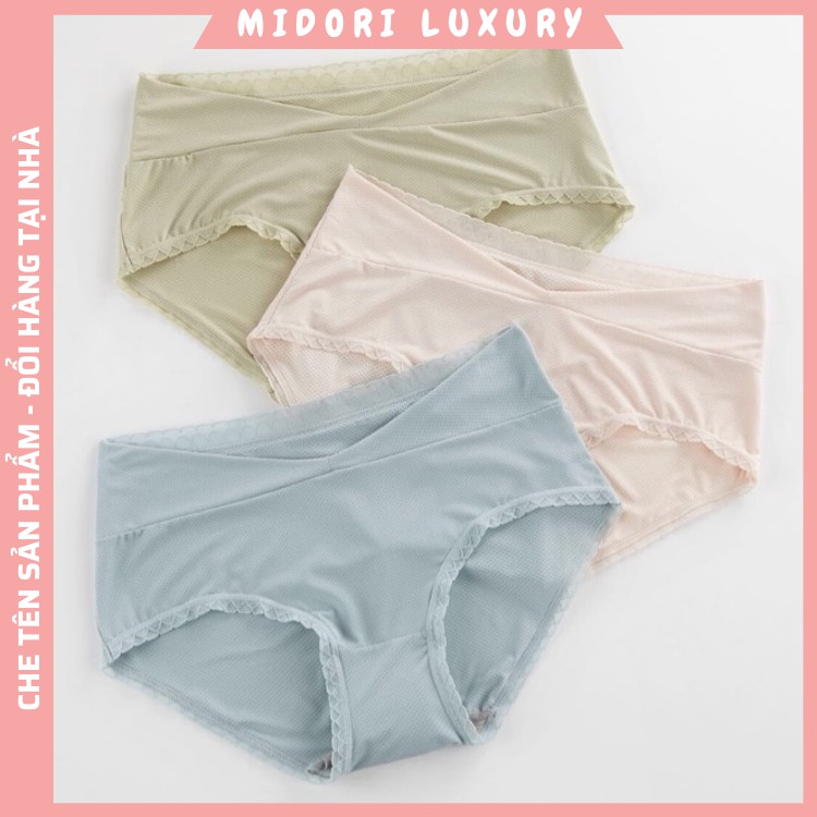 Quần lót bầu và sau sinh cạp chéo chất SU ĐÚC thông hơi kháng khuẩn đồ lót chip bà bầu bigsize 9090