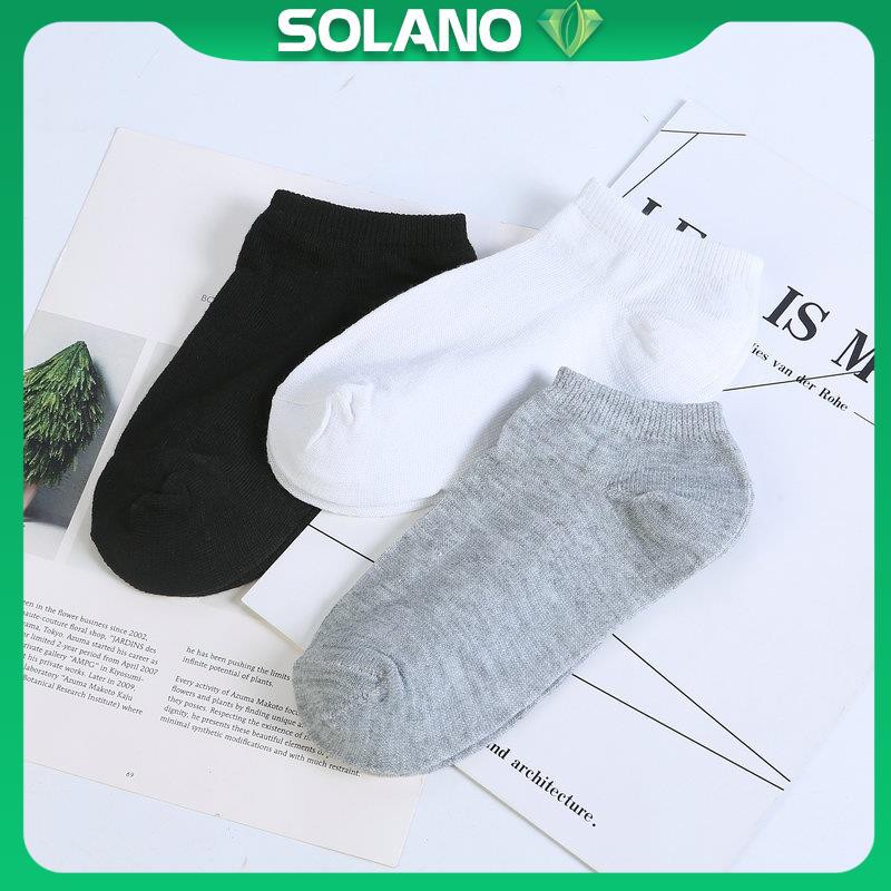 Tất nam cổ ngắn SOLANO vớ nam cao cấp Nhật cotton co giãn đi giày da, thể thao chạy bộ, gym FAS-001349