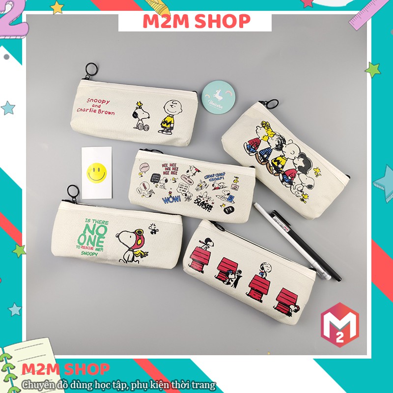 Hộp bút vải canvas cute hình Snoopy dễ thương xinh xắn