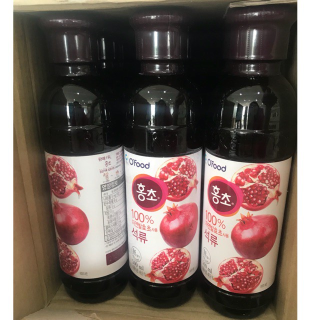 Nước uống giấm hồng vị Lựu hỗ trợ quá trình giảm cân, làm đẹp da nhập khẩu HÀN QUỐC 500ml