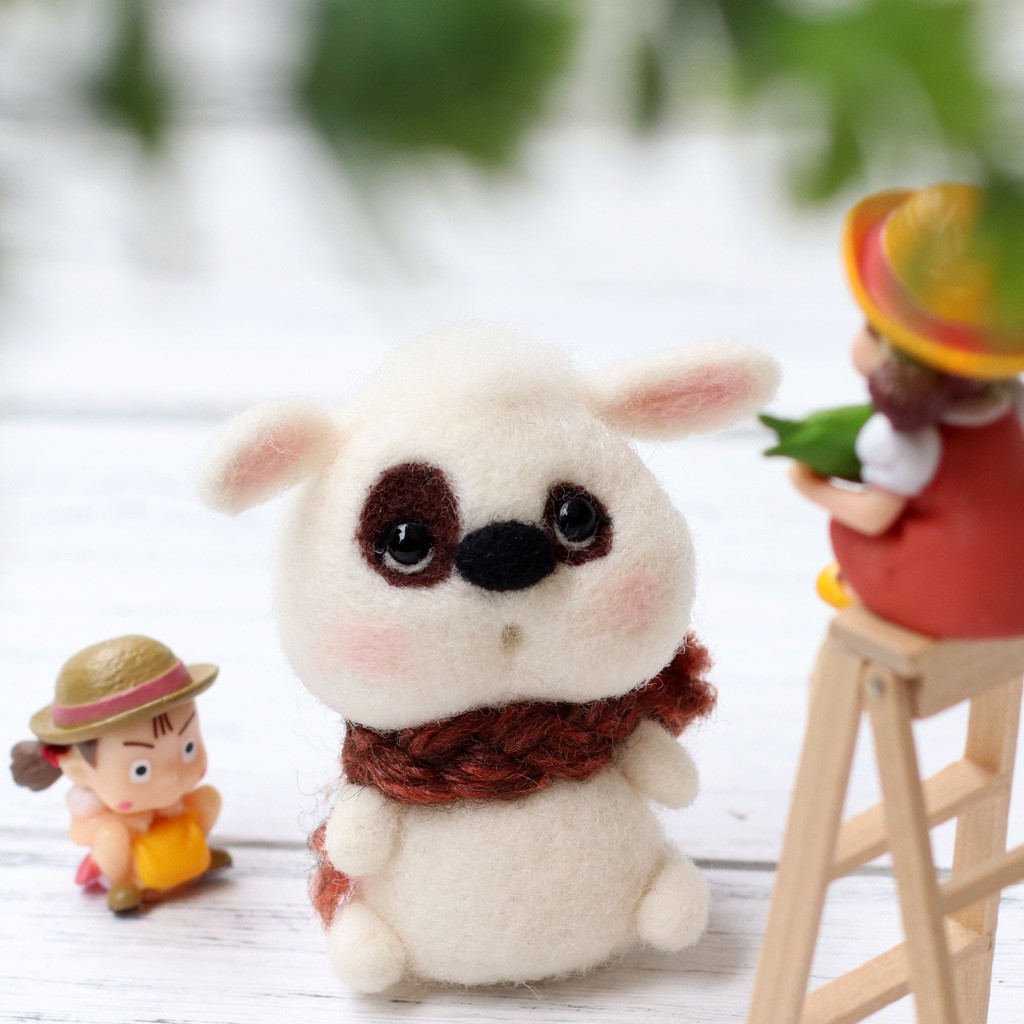 [MỚI 2021] Bộ len chọc hình Cún Con làm móc khoá, Needle felting Dog, có video hướng dẫn