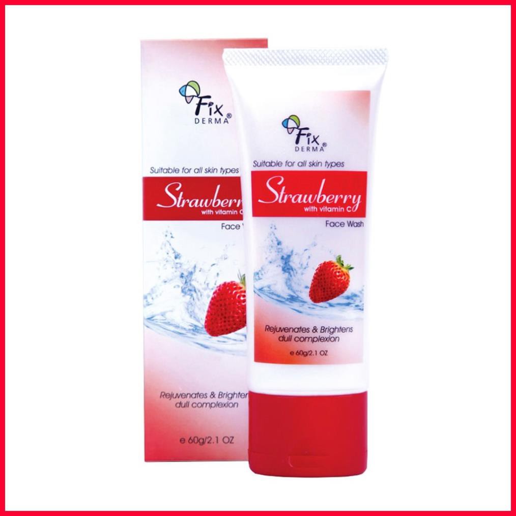 SỮA RỬA MẶT GIẢM MỤN, GIẢM NHỜN FIXDERMA STRAWBERRY FACE WASH 60G