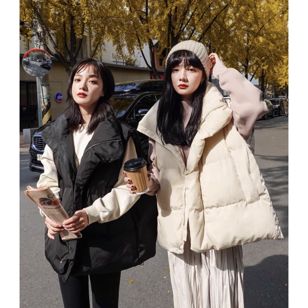 Áo Khoác Phao Gile Nữ 🦋 Áo Khoác Nữ Sát Nách Dáng Rộng 3 Màu 🦋