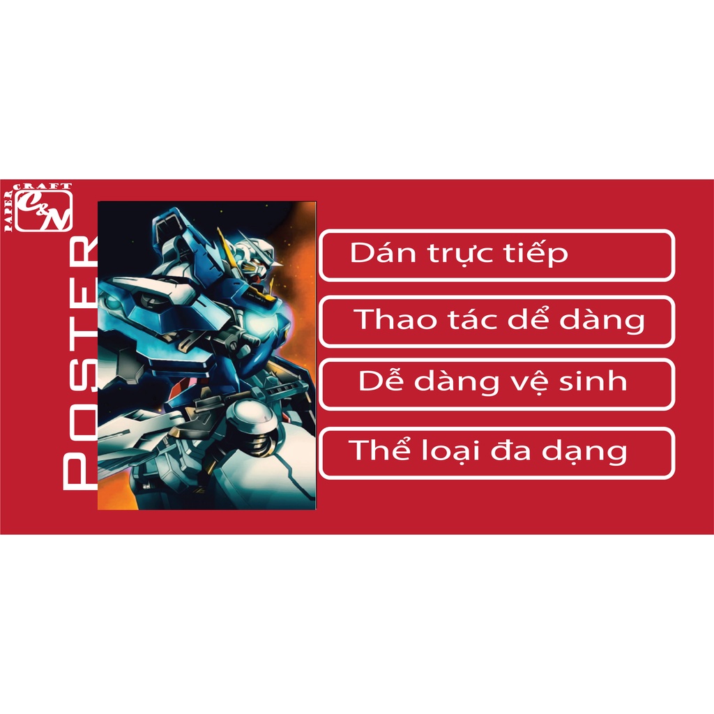 Poster nhựa siêu lớn|Poster GN+001 Gundam Exia|Poster dán tường