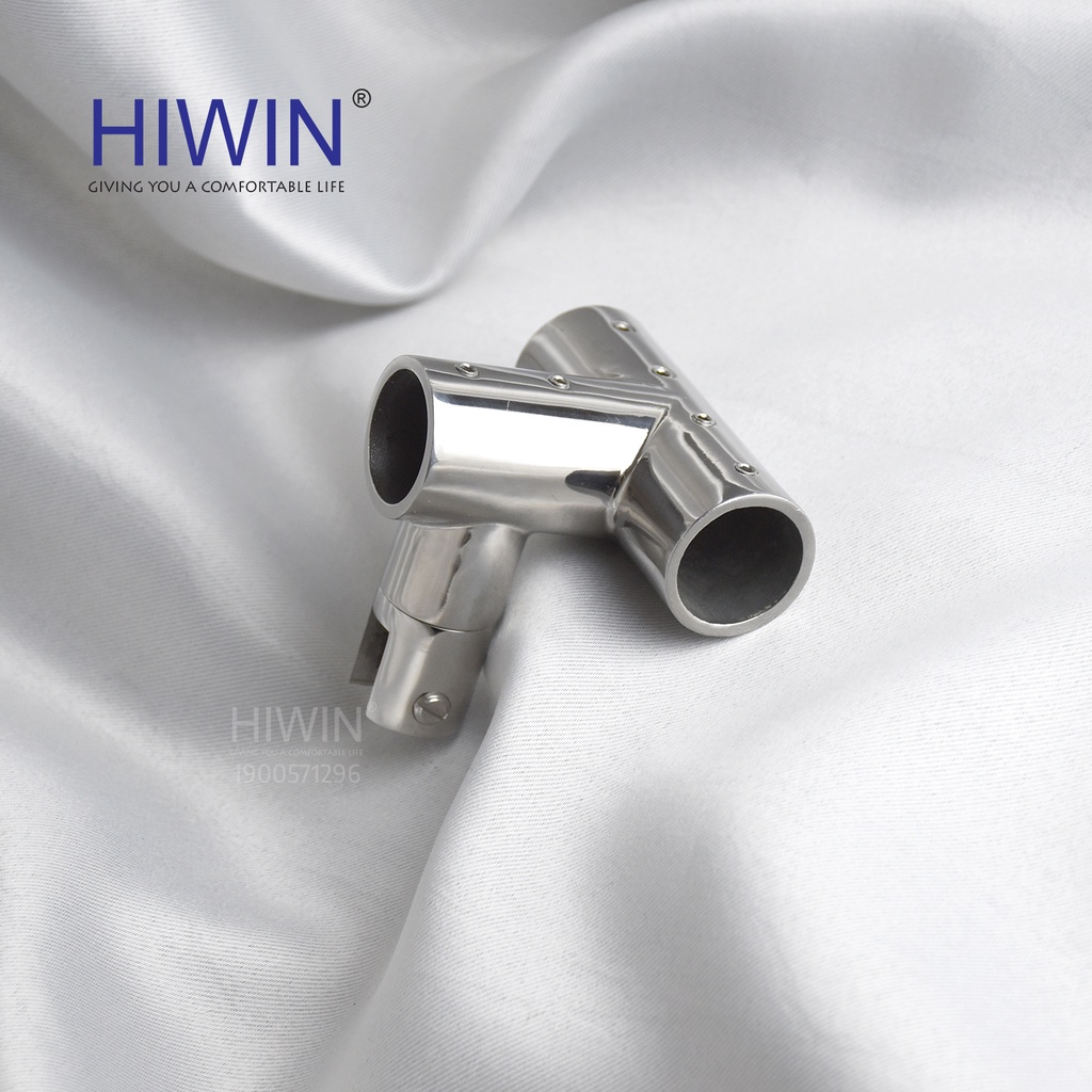 Chuyển góc chữ T cabin kính inox 304 mặt gương Hiwin SB-617