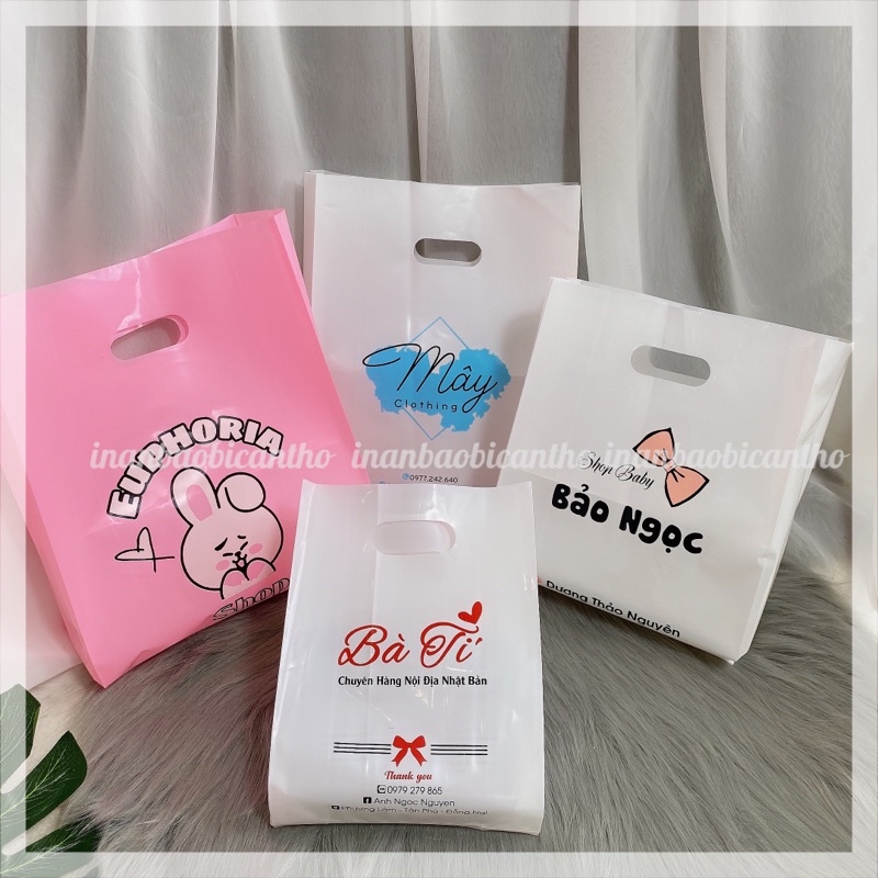 [HÀNG CHUẨN] 5 KG in túi nilon theo yêu cầu, túi trong suốt pe HD Pe hàng bóng dẻo dai dùng cho các shop cao cấp