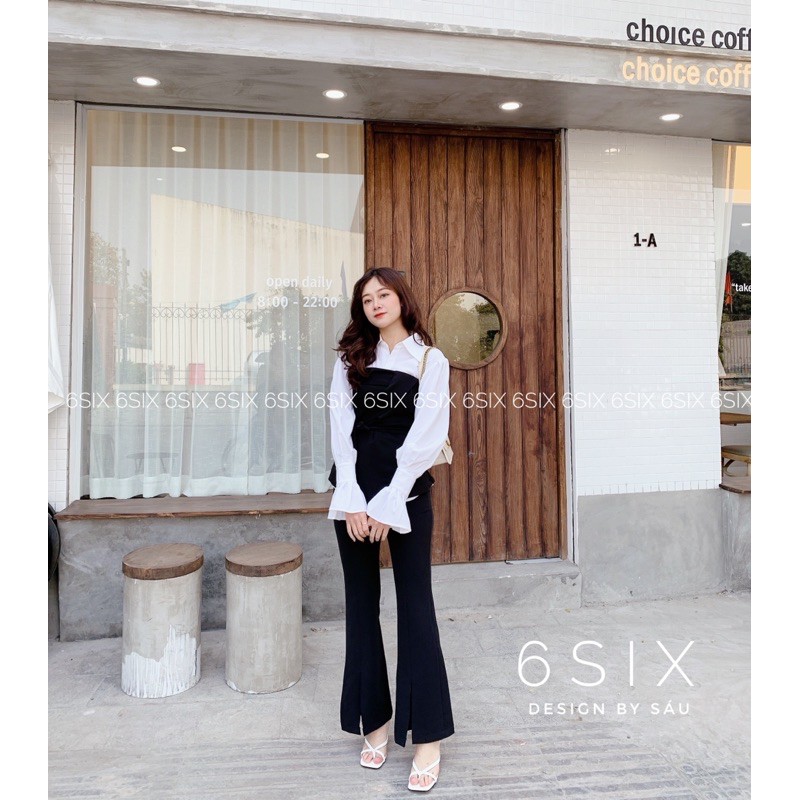 Quần vải loe xẻ trước chất co dãn | BigBuy360 - bigbuy360.vn